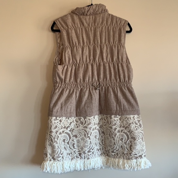 Anthropologie Ryu wool blend, lace, fringed vest - Picture 6 of 6